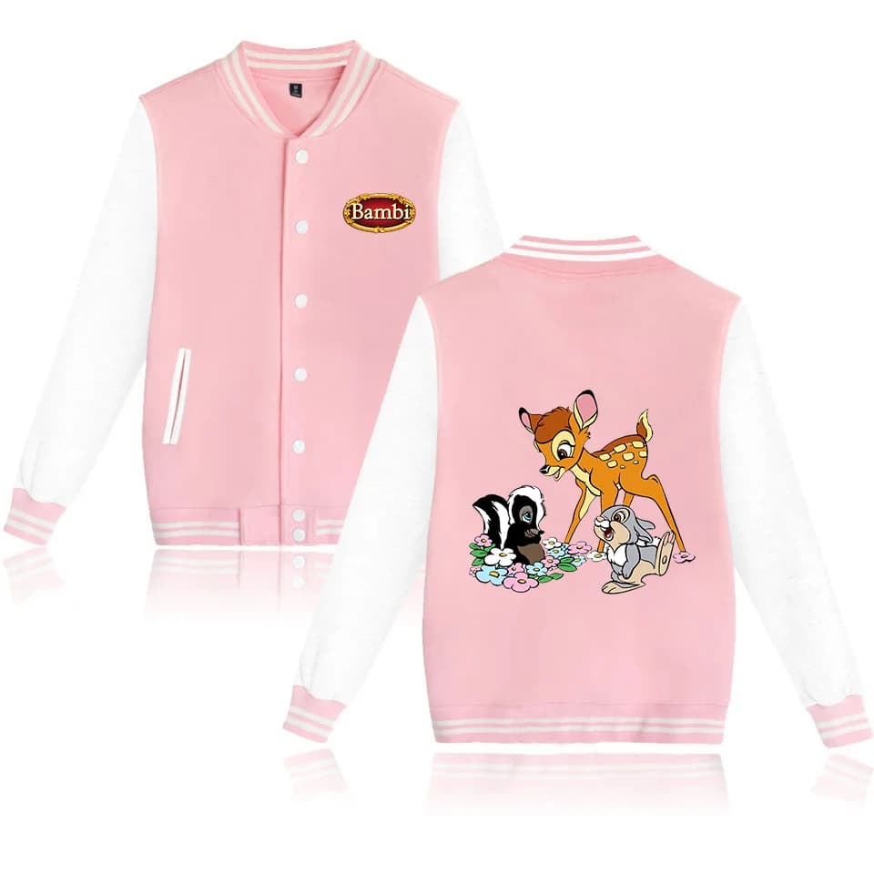 Bambi Varsity Baseball Bomber Jacket Men Women Hip Hop Harajuku Jackets Kids Boys Girls Single Coats