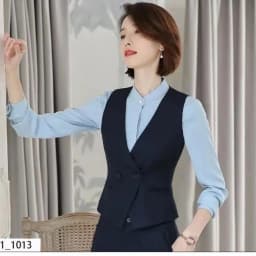 Women's Suit Vest Lapel Double-Breasted Business Slim Fit Sleeveless Women Office Work Female Waistcoat Short Vest Outerwear