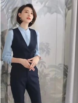 Women's Suit Vest Lapel Double-Breasted Business Slim Fit Sleeveless Women Office Work Female Waistcoat Short Vest Outerwear