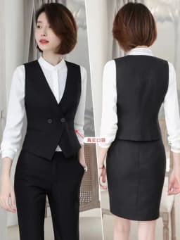 Women's Suit Vest Lapel Double-Breasted Business Slim Fit Sleeveless Women Office Work Female Waistcoat Short Vest Outerwear