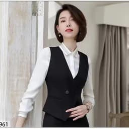 Women's Suit Vest Lapel Double-Breasted Business Slim Fit Sleeveless Women Office Work Female Waistcoat Short Vest Outerwear