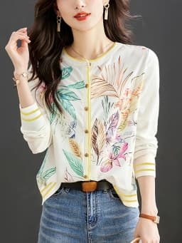 New Casual knitted cardigans Fashion patchwork shirts Basic T shirts elegant Tops