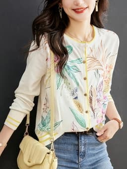 New Casual knitted cardigans Fashion patchwork shirts Basic T shirts elegant Tops