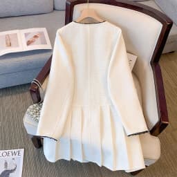 150Kg Plus Size Women's Bust 151 Autumn Loose Long Sleeve Small Fragrant Dress Black Apricot BIG 4XL 5XL 6XL 7XL 8XL 9XL 10XL