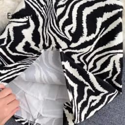 2025 Korean Zebra Print Midi Skirt Women Autumn New Female A-line High Waist Loose Skirts Vintage Mini Skirt
