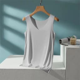 Solid Color Basic Sleeveless T-Shirt Women Summer Casual Simple No Trace Tanks Vest Lady All-Match Soft Breathable Elastic Tees