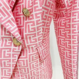 HIGH STREET Newest 2026 Designer Jacket Women Lion Buttons Double Breasted Slim Fitting Monogram Jacquard Blazer