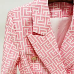 HIGH STREET Newest 2026 Designer Jacket Women Lion Buttons Double Breasted Slim Fitting Monogram Jacquard Blazer