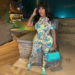 STYLISH LADY Floral Leopard Printed Jumpsuits 2025 Summer Women Short Sleeve O Neck Bodycon Sexy Club Party Street Overalls