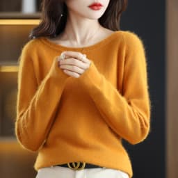 Autumn and Winter New Women's Sweater 100% Mink Cashmere Women's O-Neck Pullover Casual Knitting Basic Fashion Oversize Top