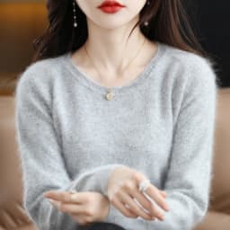 Autumn and Winter New Women's Sweater 100% Mink Cashmere Women's O-Neck Pullover Casual Knitting Basic Fashion Oversize Top