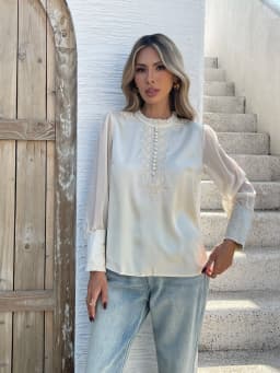 Stylish patchwork chiffon sleeve shirts New elegant Women's Blouse Fashion Luxury embroidery shirts Tops blusa mujer