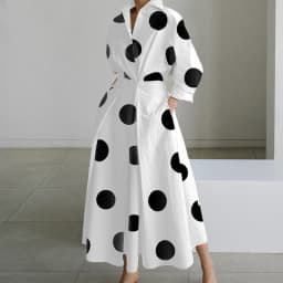 Autumn Maxi Dresses For Women Fashion Turn Down Collar Long Sleeve Party Dress Women Casual Long Dress 2023