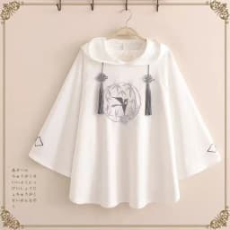Lolita Cloak Harajuku Hoody Cloak Japanese Christmas Women Sweetshirts Fleece Cape Loose Pullover Batwing Sleeve Hoodie Coat