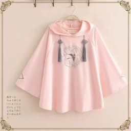 Lolita Cloak Harajuku Hoody Cloak Japanese Christmas Women Sweetshirts Fleece Cape Loose Pullover Batwing Sleeve Hoodie Coat