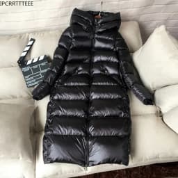 Women Slim Long Winter Coat Hooded Black Thick Warm Down Coats 90% White Duck Down Jacket Women