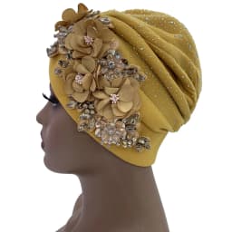 2024 Luxury Rhinestone Turban Cap for Women Afrcian Geles Headtie Ready Nigeria Auto Gele Female Head Wraps Bonnet Turbante