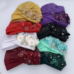 2024 Luxury Rhinestone Turban Cap for Women Afrcian Geles Headtie Ready Nigeria Auto Gele Female Head Wraps Bonnet Turbante