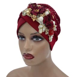 2024 Luxury Rhinestone Turban Cap for Women Afrcian Geles Headtie Ready Nigeria Auto Gele Female Head Wraps Bonnet Turbante