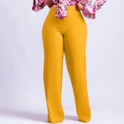 Women Shiny Yellow Capris Pants High Waist Trousers Office Work Lady Full Length Summer Bottoms Capris 2027 Spring Summer