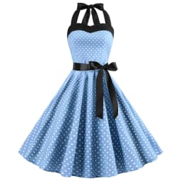[You're My Secret] Polka Dot Vintage Women Dress 50S 60S Gothic Pin Up Rockabilly Dress Femme Sexy Sleeveless Prom Party Dress