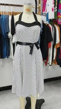 [You're My Secret] Polka Dot Vintage Women Dress 50S 60S Gothic Pin Up Rockabilly Dress Femme Sexy Sleeveless Prom Party Dress