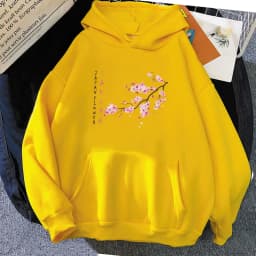 Japanese Blossom Sakura Printing Hoodies Female Casual Long Sleeve Sweatshirt with Pocket Women/Men Winter Comfortable Pullovers