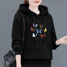 Spring Autumn Hooded Sweatshirt Women's Fashion Printed Large Size Hoodies Pullovers Ladies Loose Sweatshirt Coat Fleece Tops