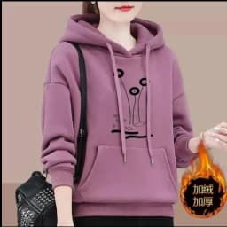 Spring Autumn Hooded Sweatshirt Women's Fashion Printed Large Size Hoodies Pullovers Ladies Loose Sweatshirt Coat Fleece Tops