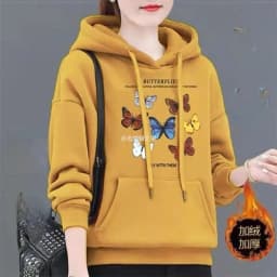 Spring Autumn Hooded Sweatshirt Women's Fashion Printed Large Size Hoodies Pullovers Ladies Loose Sweatshirt Coat Fleece Tops