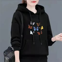 Spring Autumn Hooded Sweatshirt Women's Fashion Printed Large Size Hoodies Pullovers Ladies Loose Sweatshirt Coat Fleece Tops