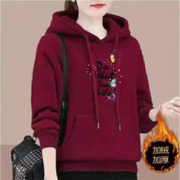 Spring Autumn Hooded Sweatshirt Women's Fashion Printed Large Size Hoodies Pullovers Ladies Loose Sweatshirt Coat Fleece Tops
