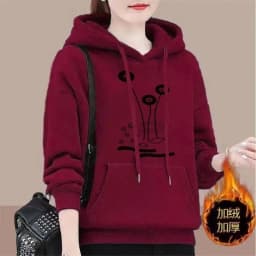 Spring Autumn Hooded Sweatshirt Women's Fashion Printed Large Size Hoodies Pullovers Ladies Loose Sweatshirt Coat Fleece Tops