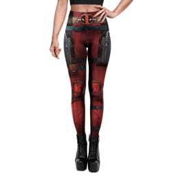 Nadanbao Womens Leggings Gothic Style Deadpool 3D Print Print Slim Stretch Trouser Black Leggings Street Leisure Yoga Pants