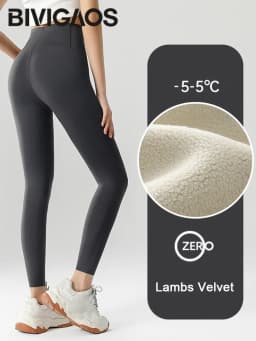 BIVIGAOS Women's Autumn Winter Thickened Alpaca Velvet Black Shark Leggings High Waist Slim Seamless Fleece Warm Leggings