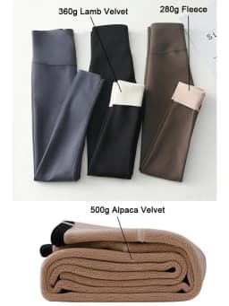BIVIGAOS Women's Autumn Winter Thickened Alpaca Velvet Black Shark Leggings High Waist Slim Seamless Fleece Warm Leggings