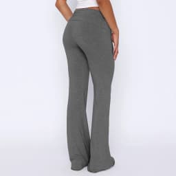 y2k Women's Flare Pants Casual Solid Color Elastic Low Rise Drawstring Slim Fit Pants 2000s Aesthetic Sweatpants Streetwear