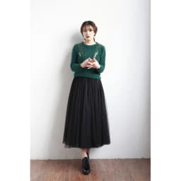 2024 Autumn Winter Vintage Tulle Skirt Women Elastic High Waist Mesh Skirts Long Pleated Tutu Skirt Female