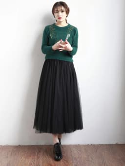 2024 Autumn Winter Vintage Tulle Skirt Women Elastic High Waist Mesh Skirts Long Pleated Tutu Skirt Female