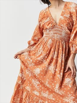 GypsyLady Floral Chic Boho Maxi Dress Navy V-neck Long Sleeve Spring Autumn Party Sexy Holiday Women Ladies Dresses Vestido New