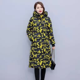 New Fashion Cool Camouflage Print Long Jacket for Women Bubble Coat Winter Thick Warm Outerwear Puffer Overcoat