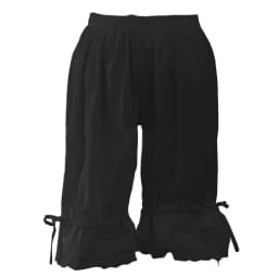 Women Renaissance Vintage Bloomers Ruffles Lace Hem Bow Lantern Pumpkin Pants Solid Color Elastic Bubble Safety Under Pants
