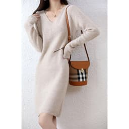 Womens Elegant Cashmere Sweater Dresses 100% Merino Wool Sexy V-Neck Casual Knitted Skirt Fall Winter Ladies Black Dress Clothes