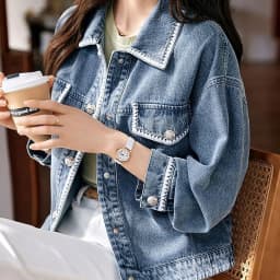 New Denim Jacket Women's Summer Fashion Outerwear Webbing Casual Basic Coat Female Bomber Coats Motorcycle Jacket Top Blue 3XL