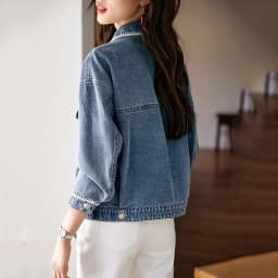 New Denim Jacket Women's Summer Fashion Outerwear Webbing Casual Basic Coat Female Bomber Coats Motorcycle Jacket Top Blue 3XL