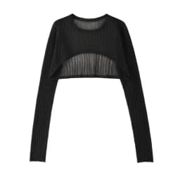 O Neck Long Sleeve Knit Shirt Women Ribbed Sexy Hollow Out Cropped Tops Summer Black Casual Skinny Slim Basic Woman T Shirts