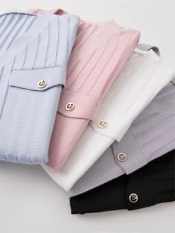 SuyaDream, Woman Cardigan, Single Breasted Silk Blend, Ribs Thin Knitwear, 2026 Spring Summer Casual Outwears, Pink, Sky blue