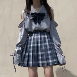 2025 New Japanese Chiffon Shirts Women Lolita Doll Collar Long-Sleeved White Shirt Female Off-shoulder Tops