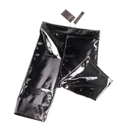 Ftshist Women's Shiny Faux Leather Shorts Sexy Metallic Color High Elastic Patent Leather Capris High Waist Five-point Pants