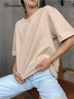 Hirsionsan Basic T Shirt Women 100% Cotton Short Sleeve Men's Tshirts Female Soft Jumper Female Summer Cusual O NeckTees